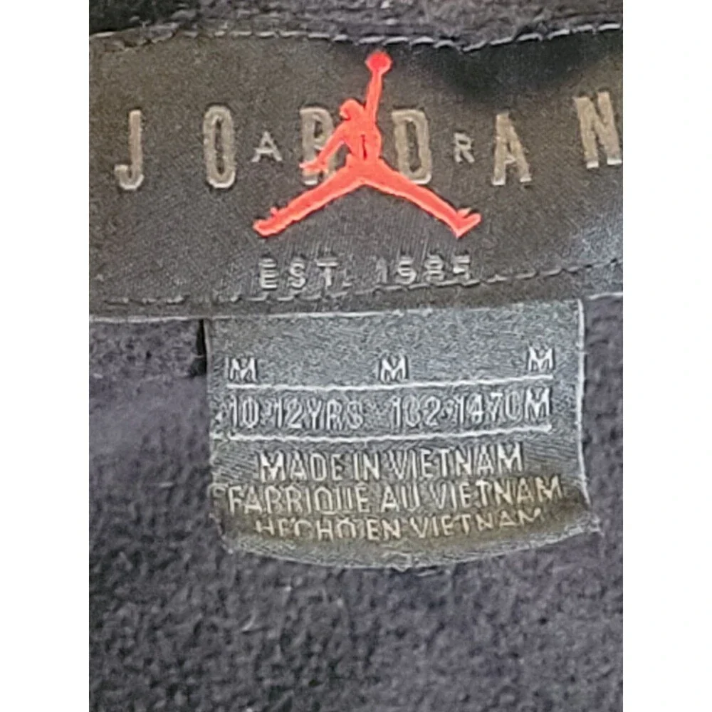 Jordan Puffer Jacket Youth Medium 10–12 Gray with black White Sleeve Stripes
